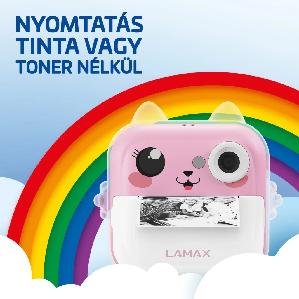 LAMAX InstaKid2 AIPlus Pink Hőpapíros gyerek fényképező Rózsaszín - Image 2